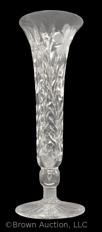 American Brilliant Cut Glass 11.5" trumpet-shaped vase