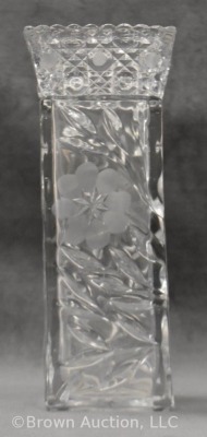 American Brilliant Cut Glass 10" vase, 4" sq. dia. - 2