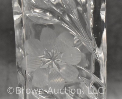 American Brilliant Cut Glass 10" vase, 4" sq. dia. - 6