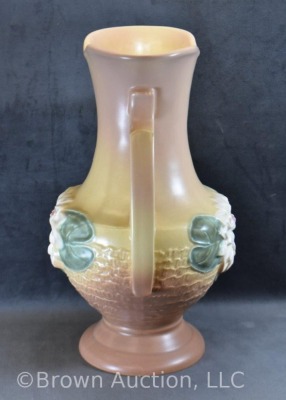 Hull Water Lily L-15-12.5" vase, tan/ brown - 2