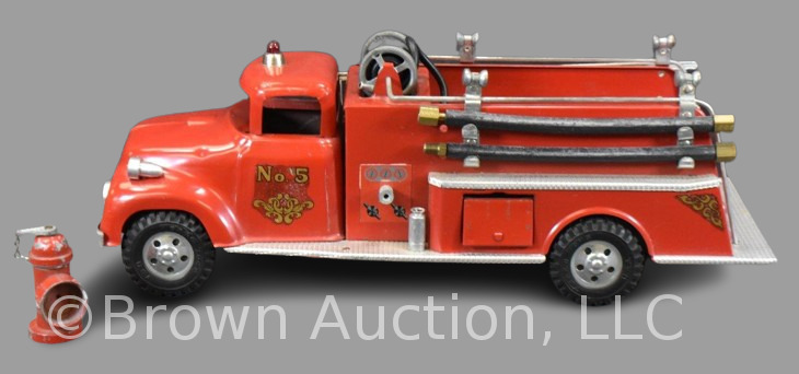 1957 red Tonka Suburban No. 5 pumper fire truck