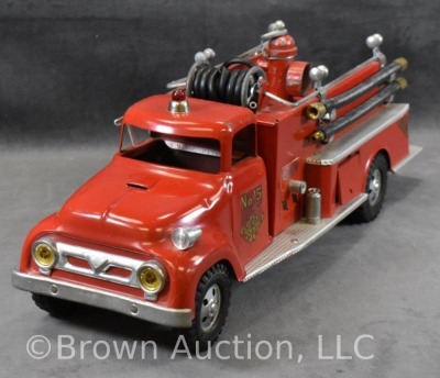 1957 red Tonka Suburban No. 5 pumper fire truck - 2