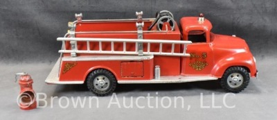 1957 red Tonka Suburban No. 5 pumper fire truck - 4