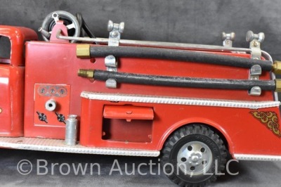 1957 red Tonka Suburban No. 5 pumper fire truck - 10