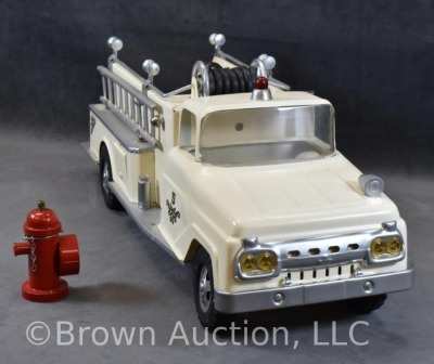 1959 white Tonka Suburban No. 5 pumper fire truck - 2