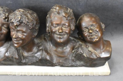 Bronze bust by Vincenzo Aurisicchio, five Neapolitan street urchins - 2