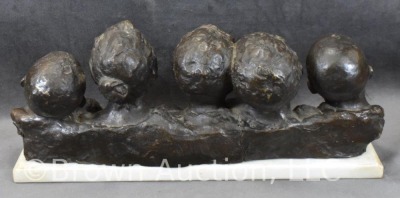 Bronze bust by Vincenzo Aurisicchio, five Neapolitan street urchins - 5