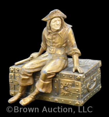 Pirate on a Treasure Chest by J.B. Hirsch Foundry, Ivorine carved face