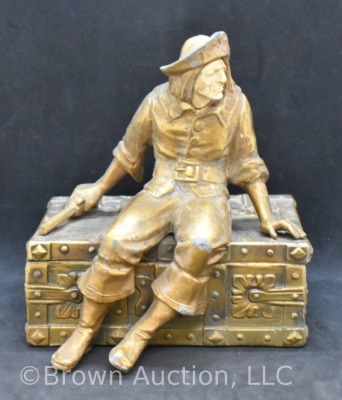 Pirate on a Treasure Chest by J.B. Hirsch Foundry, Ivorine carved face - 2