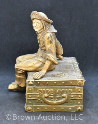 Pirate on a Treasure Chest by J.B. Hirsch Foundry, Ivorine carved face - 3