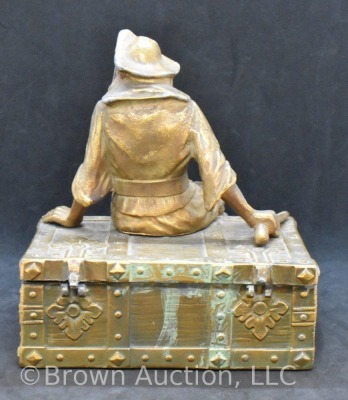 Pirate on a Treasure Chest by J.B. Hirsch Foundry, Ivorine carved face - 4