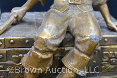 Pirate on a Treasure Chest by J.B. Hirsch Foundry, Ivorine carved face - 6