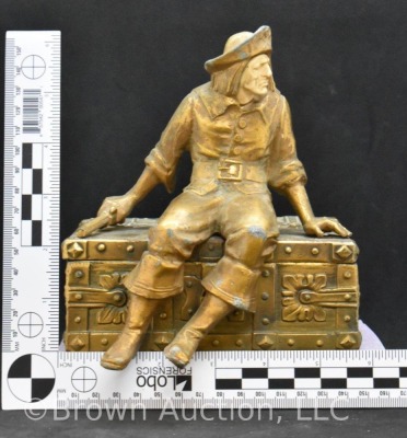 Pirate on a Treasure Chest by J.B. Hirsch Foundry, Ivorine carved face - 10