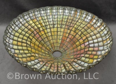 Tiffany Studios style Stained Glass "Lotus" lamp - 17