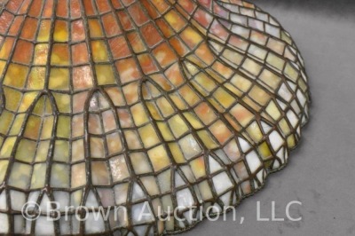 Tiffany Studios style Stained Glass "Lotus" lamp - 20