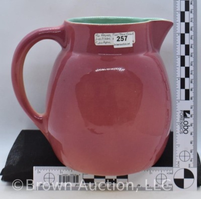 Roseville Raymor Two-Tone Casual #16 2-qt. pitcher, pink/aqua - 3