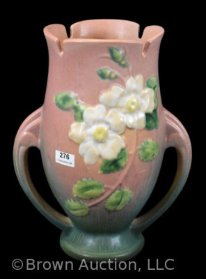 Roseville White Rose 986-9" vase, pink