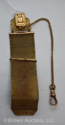 Gold pocket watch fob chain, highly decorative - 2