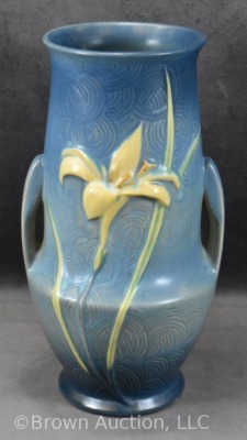 Roseville Zephyr Lily 138-10" vase, blue - 3