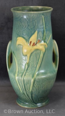 Roseville Zephyr Lily 138-10" vase, green - 3