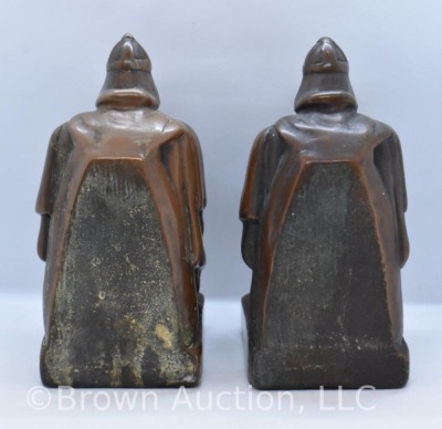 Pair of 1925 Art Deco bookends by Armor Bronze, 7.5" tall - 4