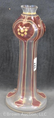 Art Nouveau Silesia cranberry 7" vase from the Fritz Heckert Glassworks Refinery - 3