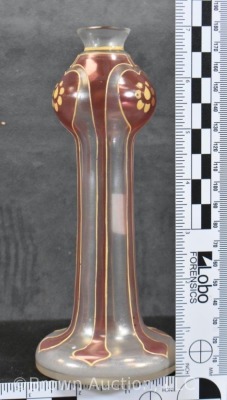 Art Nouveau Silesia cranberry 7" vase from the Fritz Heckert Glassworks Refinery - 4