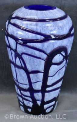 Art Nouveau Pallme Konig and Habel 9.5" threaded cobalt vase - 2