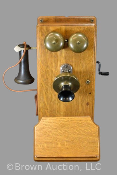 Oak Kellogg wall telephone