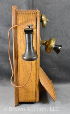 Oak Kellogg wall telephone - 4