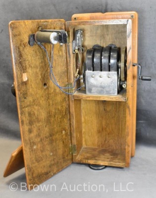 Oak Kellogg wall telephone - 5