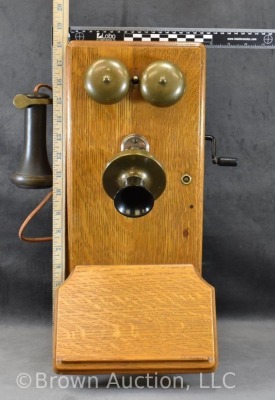 Oak Kellogg wall telephone - 12