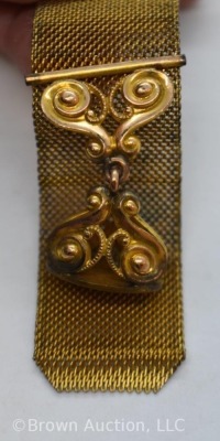 Gold pocket watch fob chain, highly decorative - 4
