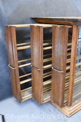 A.N. Russell and Sons Co. wooden ribbon cabinet, side pull-out drawers - 4