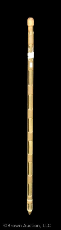 47" Brass grain probe, 7 hole, wood handle