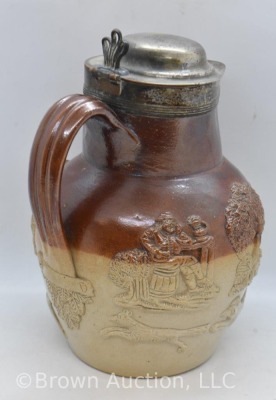 English Doulton Lambeth 8" whiskey jug w/ lid - 6