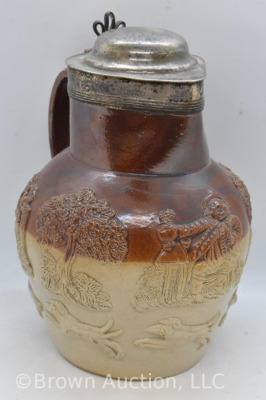 English Doulton Lambeth 8" whiskey jug w/ lid - 7