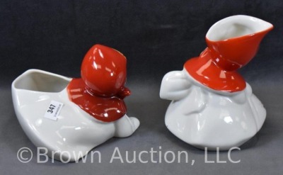 (2) Hull Little Red Riding Hood creamers - crawling and tab handle - 3