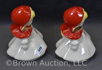 Pair of Hull Little Red Riding Hood medium salt and pepper shakers, 4.5" - 4