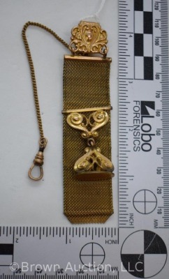 Gold pocket watch fob chain, highly decorative - 5