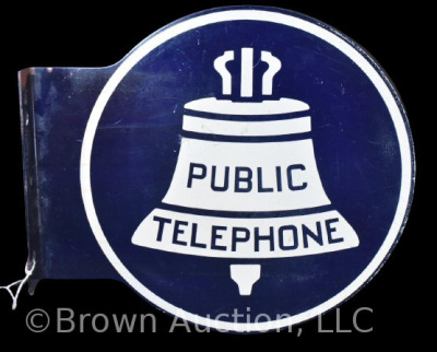 Double sided "Public Telephone" flange sign