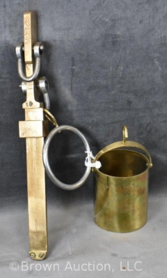 Brass bushel beam Flax scale w/ bucket - 4