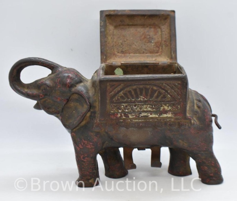 1920's Cast Iron Elephant mechanical cigarette dispenser