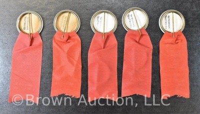 (5) Lancaster Co. (PA) Firemen's Day badges/ ribbons, dated 1953 - 5