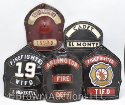 (5) Firefighter leather helmet shield patches