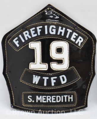 (5) Firefighter leather helmet shield patches - 8