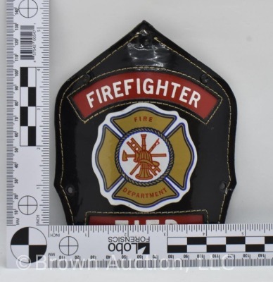 (5) Firefighter leather helmet shield patches - 16