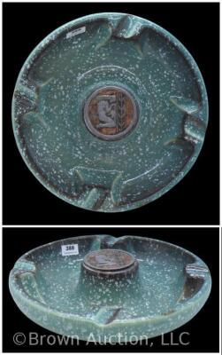 Roseville Hyde Park #1900 9"d ashtray, green - 2