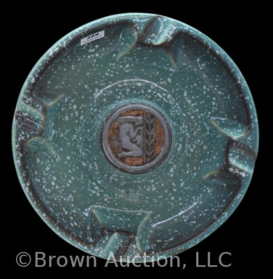 Roseville Hyde Park #1900 9"d ashtray, green - 3