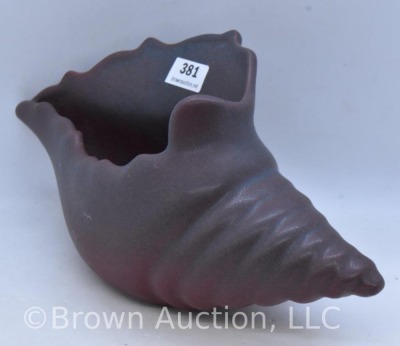 Van Briggle mulberry conch shell, 9"l x 4"h - 2